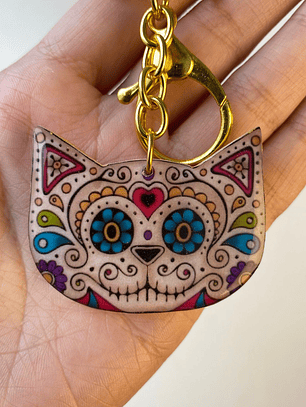 🐱 Llavero Gatito Estilo Calavera