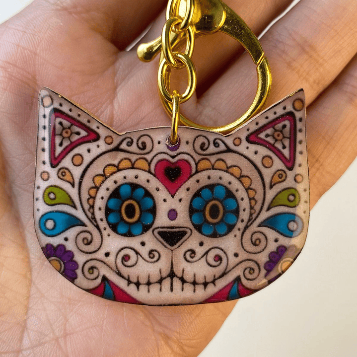 🐱 Llavero Gatito Estilo Calavera 1