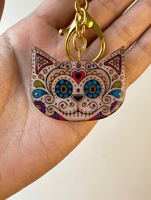 🐱 Llavero Gatito Estilo Calavera