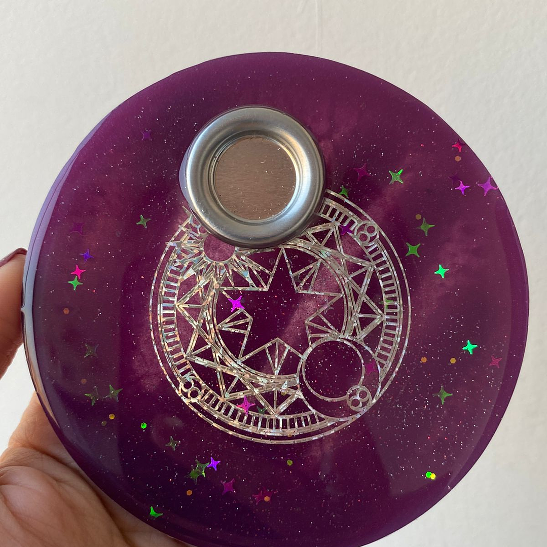 💫 Porta Incienso en Resina con Símbolo  Holográfico 1