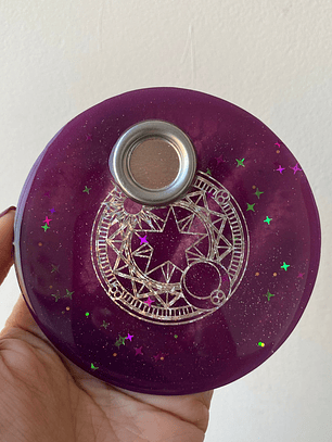 💫 Porta Incienso en Resina con Símbolo  Holográfico