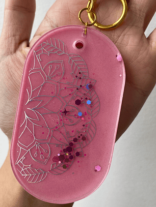 ✨ Llavero Mandala Floral Rosa ✨