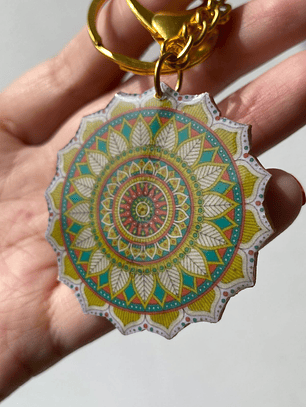 💛 Llavero Mandala Sol Dorado 💛