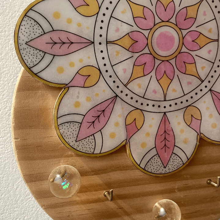 🌸 Mandala Decorativa Porta Llavero — “Flor Solar” 2
