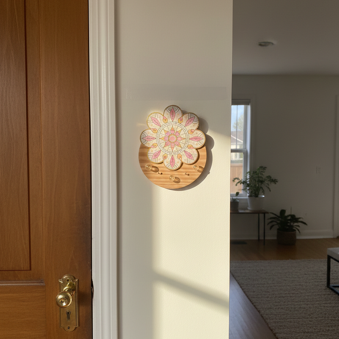 🌸 Mandala Decorativa Porta Llavero — “Flor Solar” 4