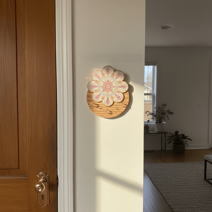 🌸 Mandala Decorativa Porta Llavero — “Flor Solar” 4