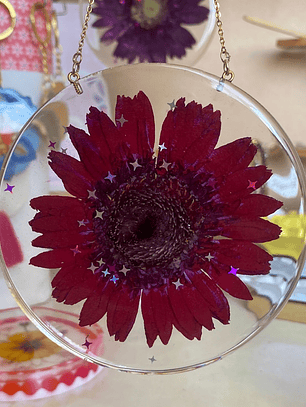 Colgante Mural Gerbera Carmesí