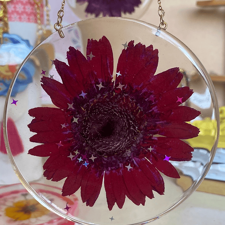 Colgante Mural Gerbera Carmesí 1