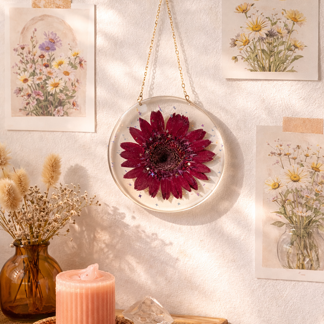 Colgante Mural Gerbera Carmesí 3