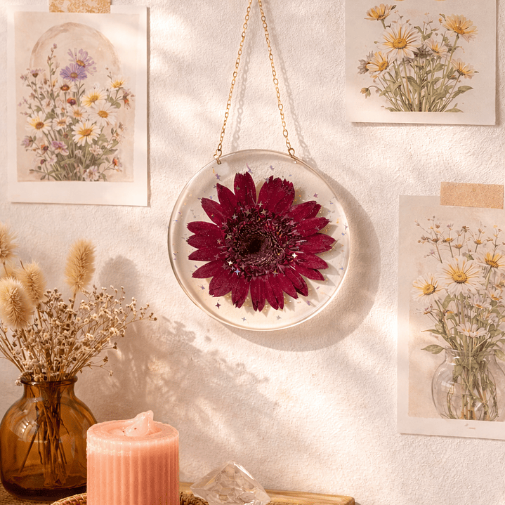 Colgante Mural Gerbera Carmesí 3