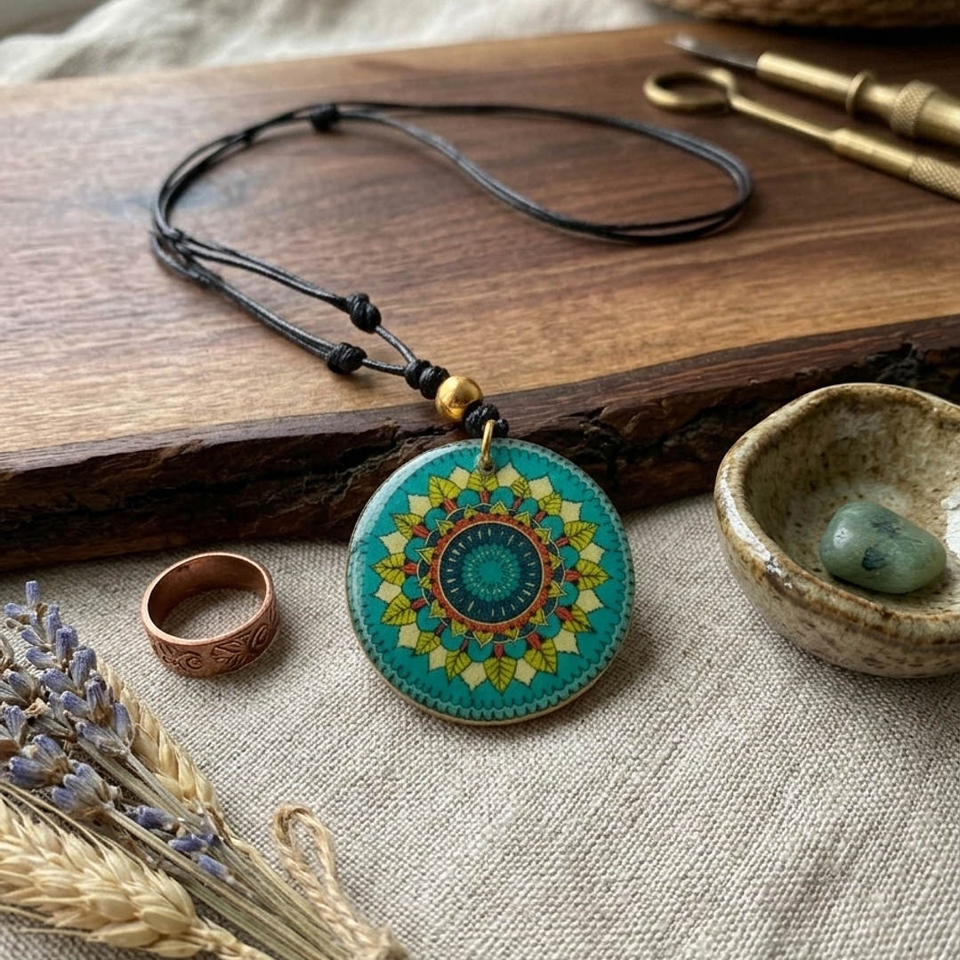 Collar Mandala “Armonía Esmeralda” 3