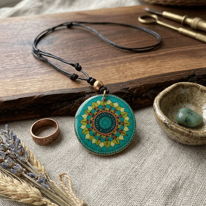 Collar Mandala “Armonía Esmeralda” 3
