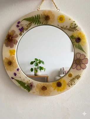 ✨ Espejo Encanto Floral -- Peso 892 Gramos