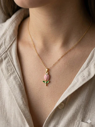 Collar Tulipán Rosa