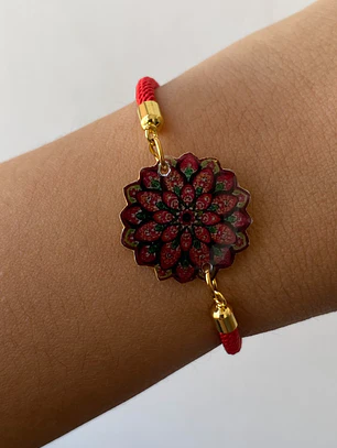 Pulsera Mandala Carmesí