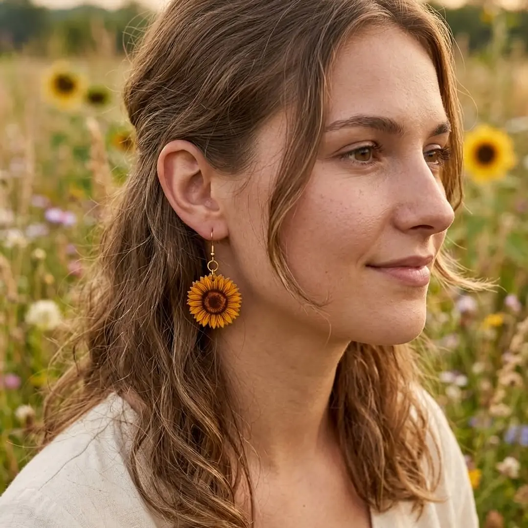 🌻 Aretes Girasol 2