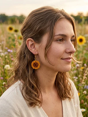 🌻 Aretes Girasol