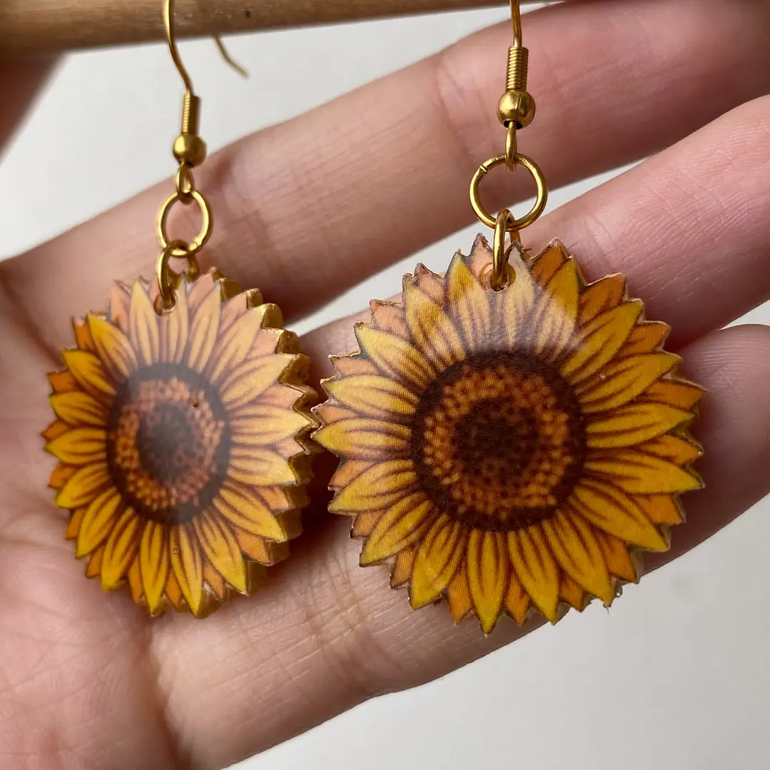🌻 Aretes Girasol 4