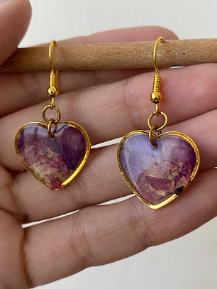 💜 Aretes “Corazón Botánico”