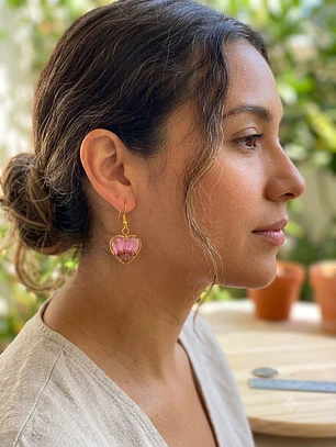 💜 Aretes “Corazón Botánico”