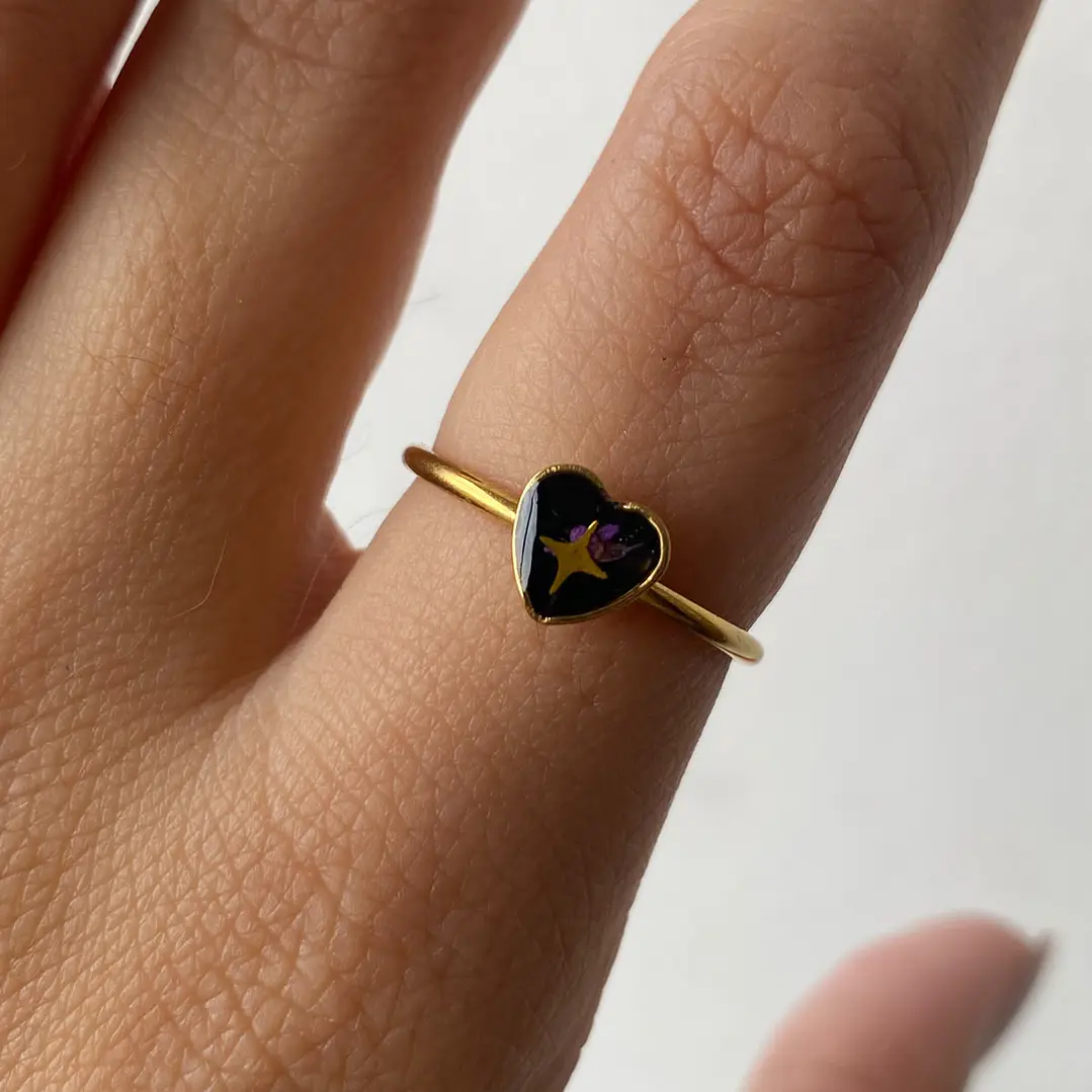 🖤 Anillo “Corazón Nocturno” 1