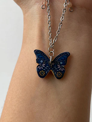 Collar Mariposa Y Piedra Sol
