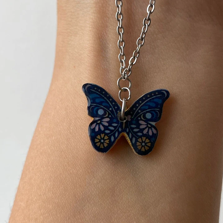 Collar Mariposa Y Piedra Sol 1