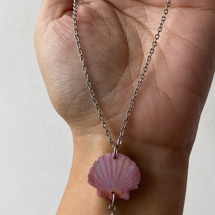 🐚 Collar Conchilla Rosa de Nácar 3