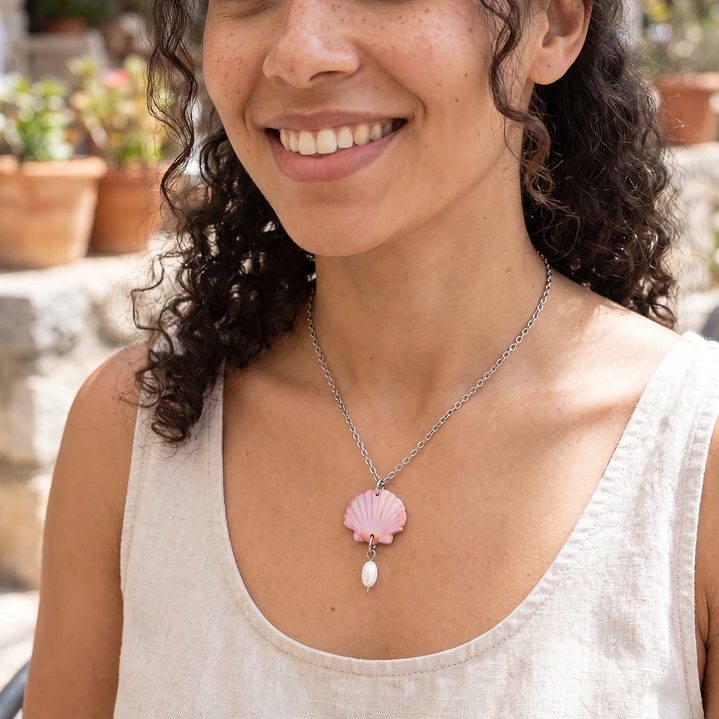 🐚 Collar Conchilla Rosa de Nácar 2