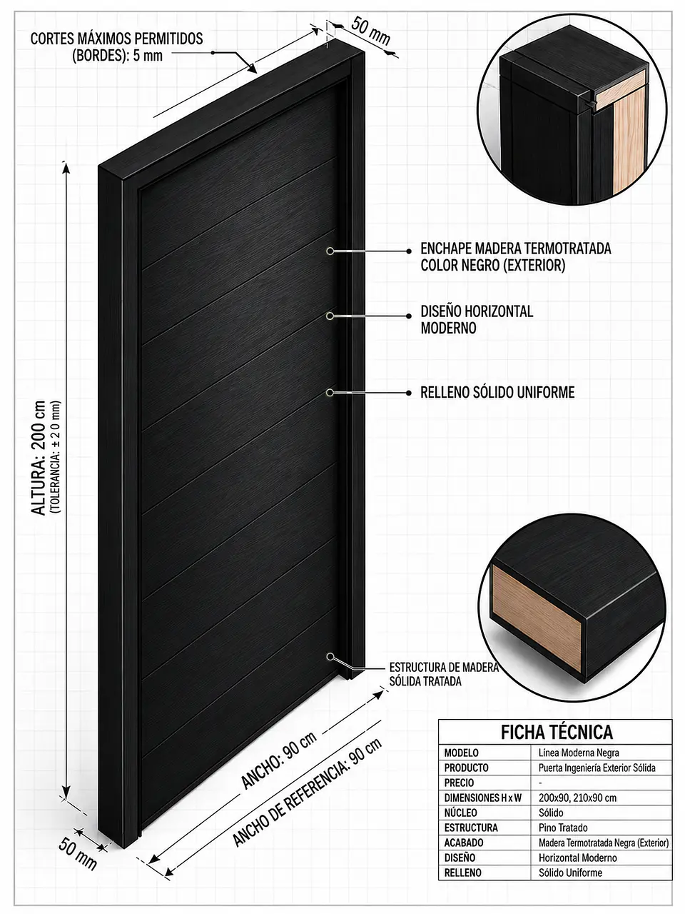 Puerta de Acceso - Modelo Báltico - Madera Termotratada 3