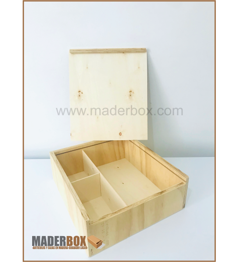 ᐅ CAJA DE MADERA PINO CON TAPA CORREDIZA