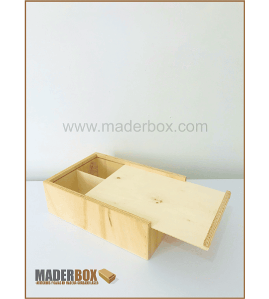 CAJA DE MADERA PARA WHISKY Y VASOS TRIPLEX 