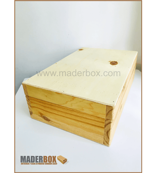 CAJA DE MADERA PINO TIPO BAUL