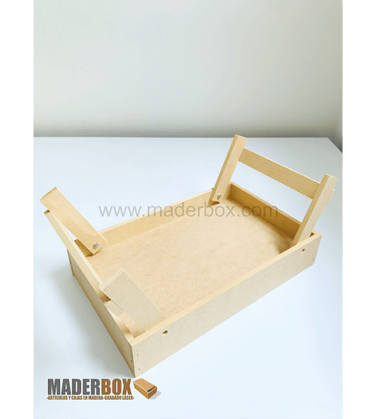 CAJA DE MADERA CON PATAS DESPLEGABLES UNIDAD