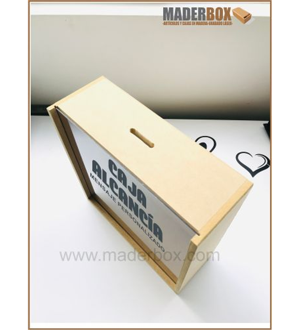 ᐅ CAJA DE MADERA MDF ALCANCIA CON ACRILICO AL X MAYOR