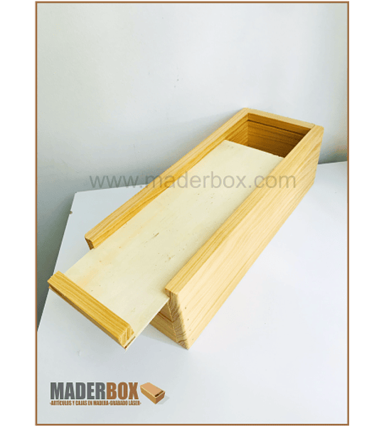 CAJA DE MADERA PINO PARA BOTELLA DE VINO UNIDAD