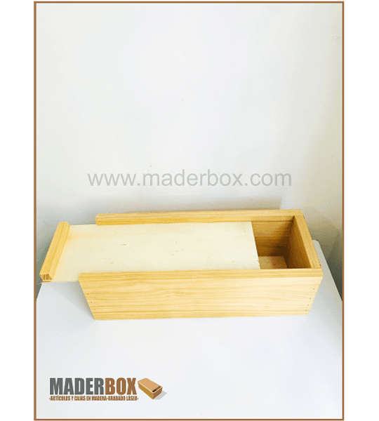 CAJA DE MADERA PINO PARA BOTELLA DE VINO UNIDAD