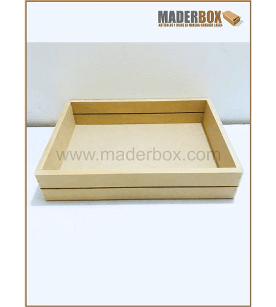 CAJA DE MADERA DOS LINEAS MEDIANA MDF