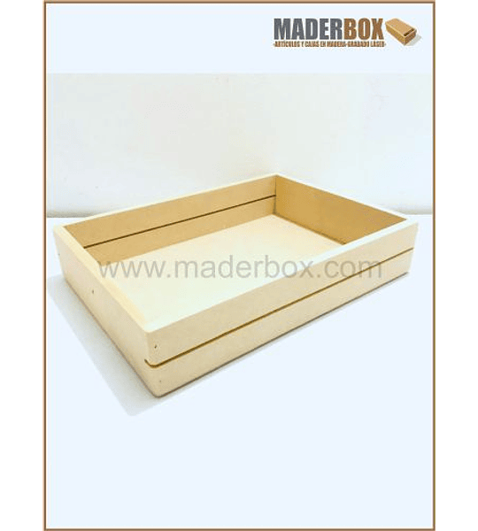 CAJA  DE MADERA DOS LINEAS GRANDE MDF 