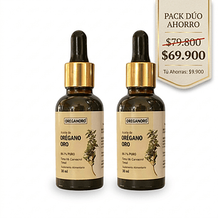 Pack Dúo: Aceite de Orégano ORO (2 unidades) + Despacho Gratis