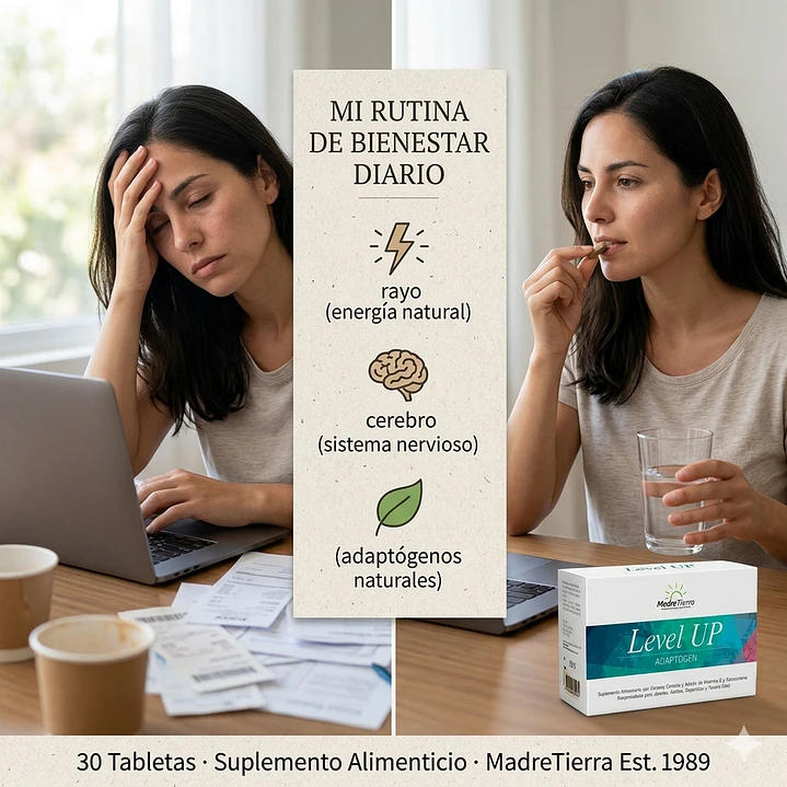 Level Up · Adaptógenos naturales para el estrés, la energía y el sistema nervioso | MadreTierra 3