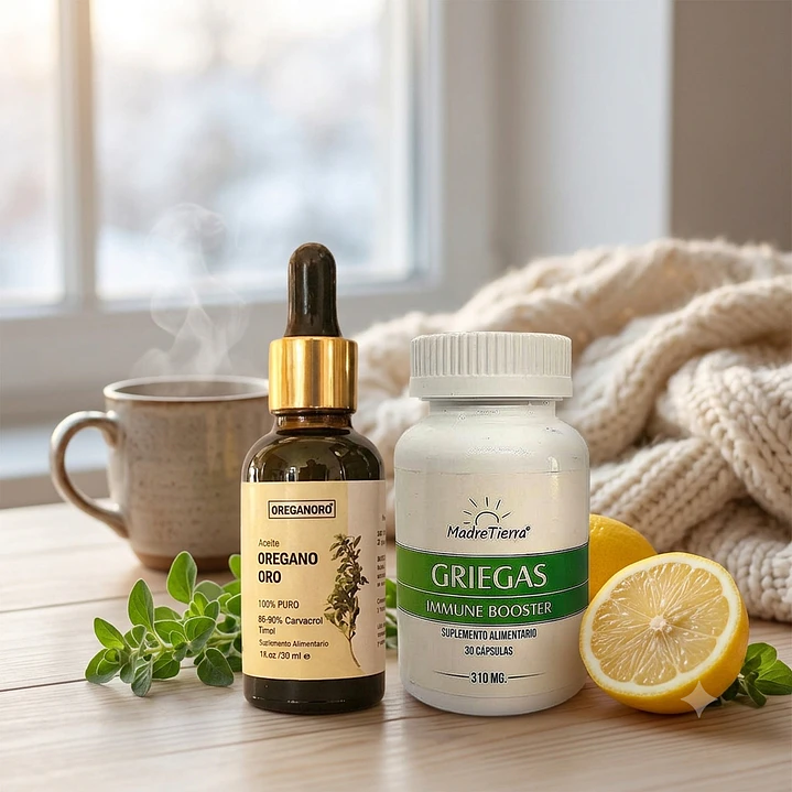 Pack Defensas de Invierno · Aceite de Orégano ORO + Cápsulas Griegas | MadreTierra 2