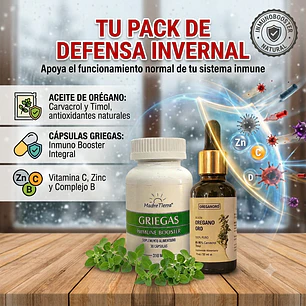 Pack Defensas de Invierno · Aceite de Orégano ORO + Cápsulas Griegas | MadreTierra