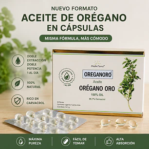 Aceite de Orégano ORO en Perlas · Carvacrol y Timol | MadreTierra
