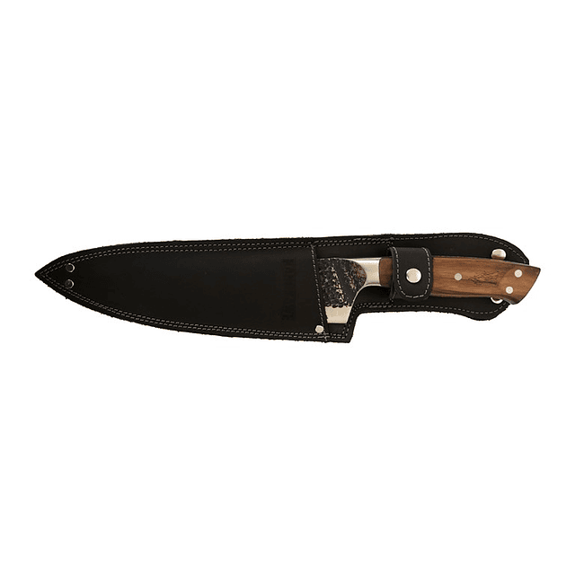 CUCHILLO 8" PARRILLERO CURACAVI C/FUNDA CUERO NEGRA