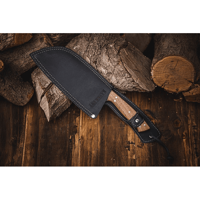 MACHETE 8" PANGUIPULLI C/FUNDA CUERO NEGRA