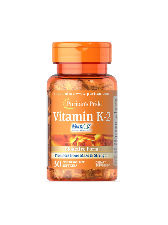 Vitamina K-2 alta potencia 30 softgels 100 mcg- Puritan´s Pride