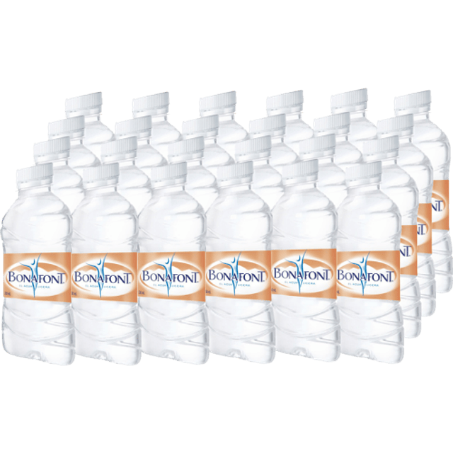 Agua natural, paquete con 24 botellas de 330 ml.
