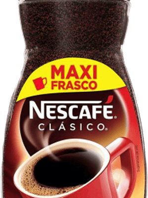 Café clásico soluble, en frasco de 300 gramos.