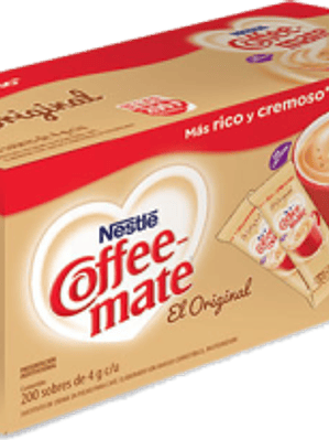 Sustituto de crema, caja con 200 sobres de 4 gramos c/u.